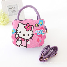 One piece lovely hello kitty PU Handbags, Girls Tote Bags With mint/ pink cartoon handbags for girls one piece retail wholesale